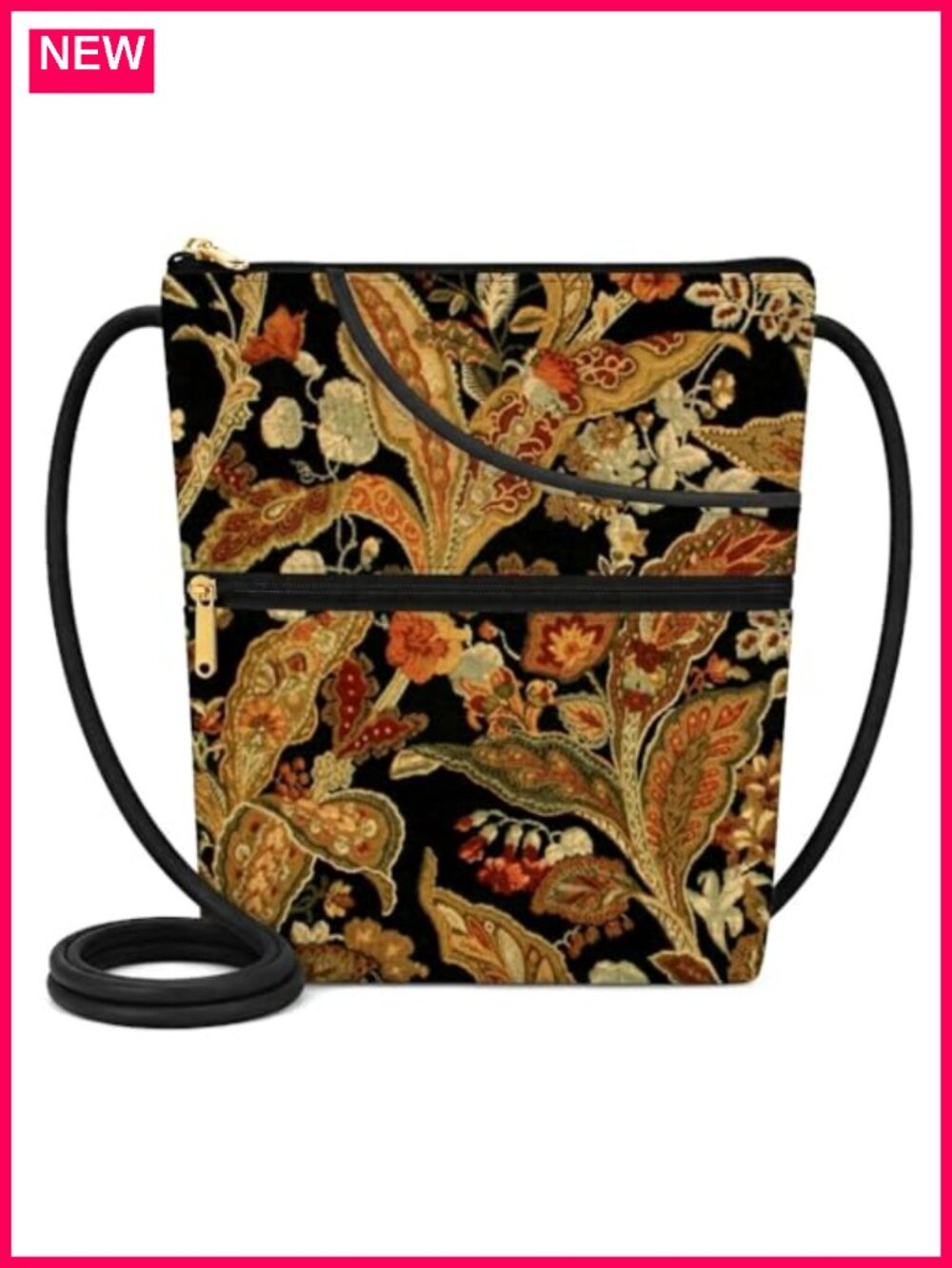 Handmade Tapestry Crossbody Purse Adjustable Cord Water-Resistant Lining
